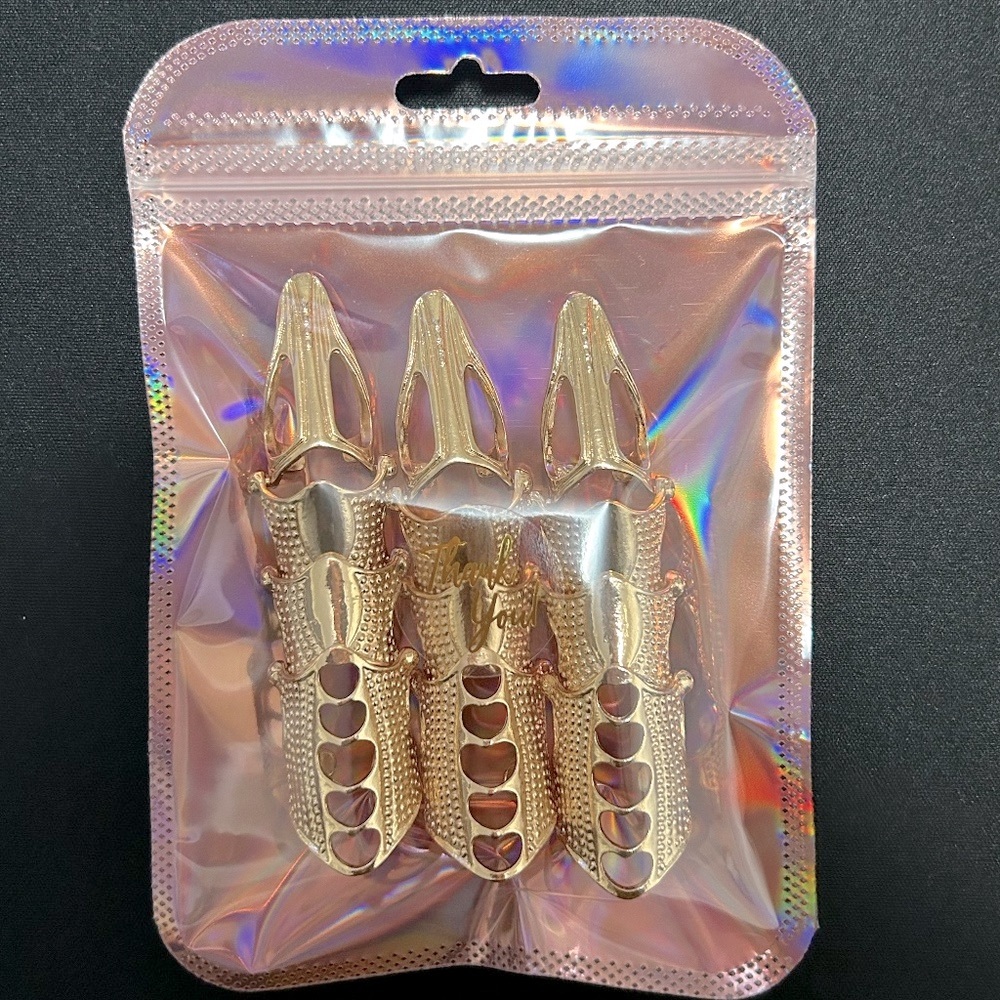 NEW // Gold Joint Rings 3 Pcs - Picture 9 of 9